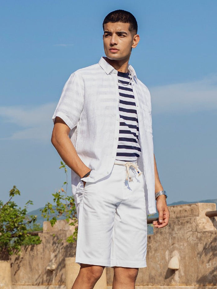 Harbour White Nautical Deck Shorts