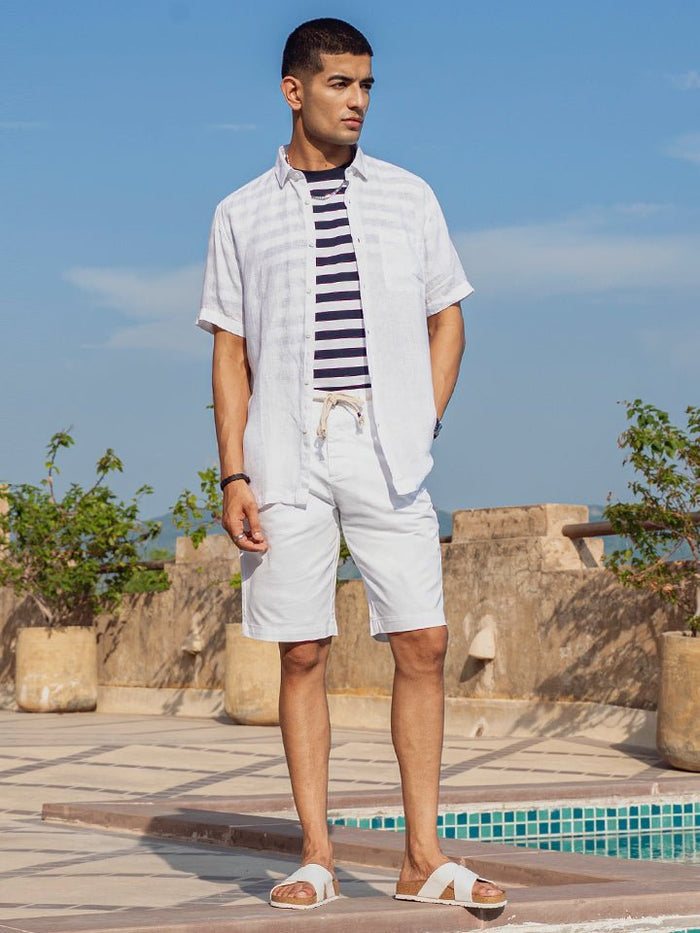 Harbour White Nautical Deck Shorts