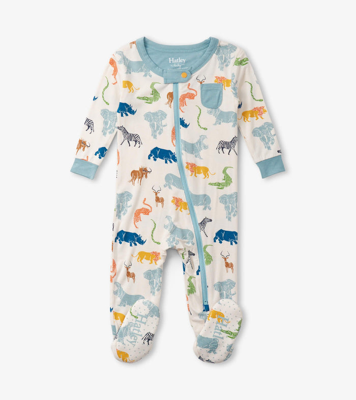 Hatley Baby Bamboo Coverall - Scratchy Safari