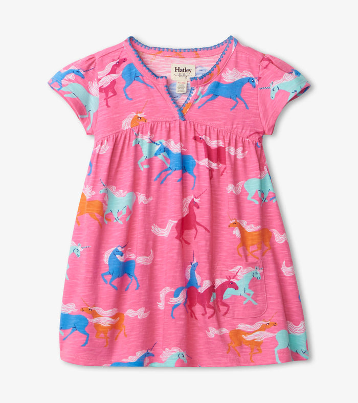 Hatley Baby Dress - Frolicking Unicorns