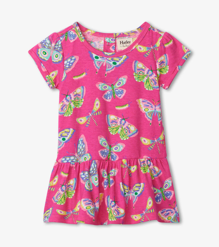 Hatley Baby Gathered Dress - Botanical Butterflies