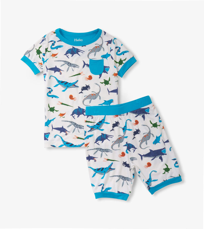 Hatley Bamboo Short Pajama Set - Prehistoric Marine
