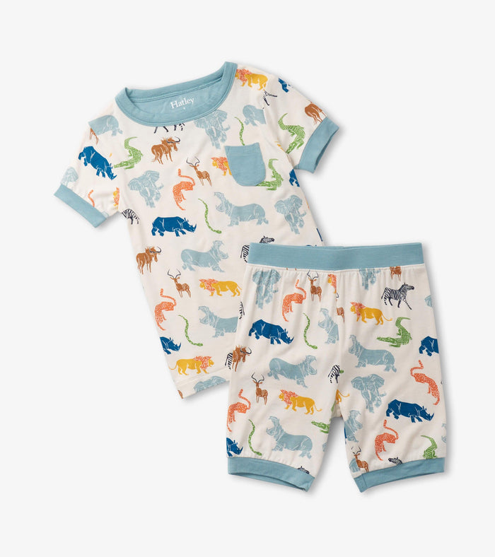 Hatley Bamboo Short Pajama Set - Scratchy Safari