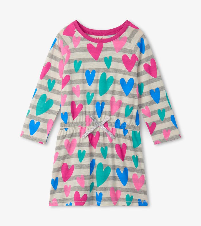 Hatley Drop Waist Dress - Lovey Hearts