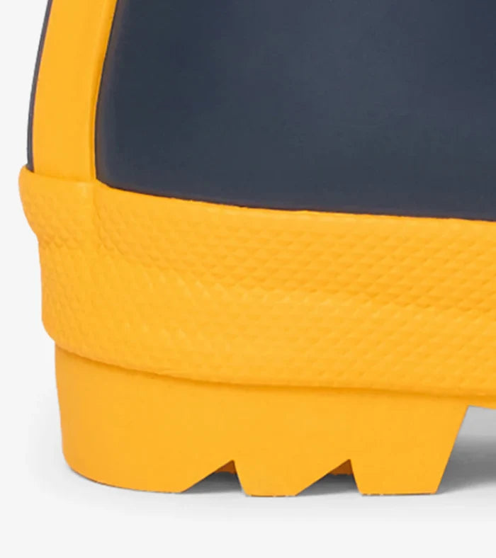 Hatley Matte Rain Boots - Navy and Yellow
