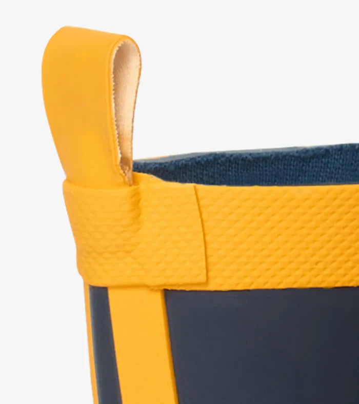 Hatley Matte Rain Boots - Navy and Yellow