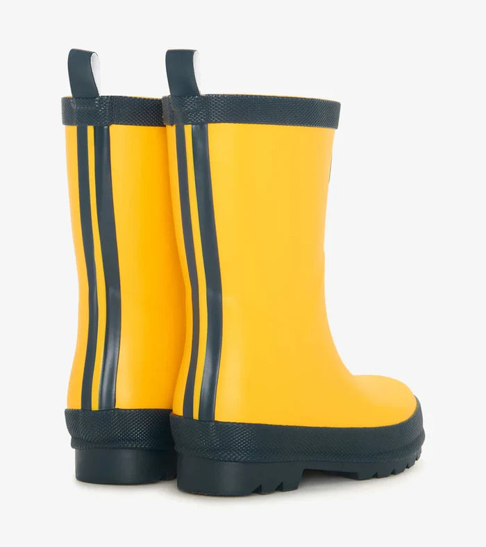 Hatley Matte Rain Boots - Yellow and Navy
