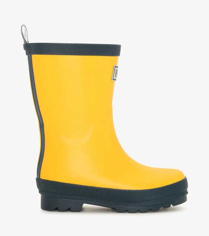 Hatley Matte Rain Boots - Yellow and Navy