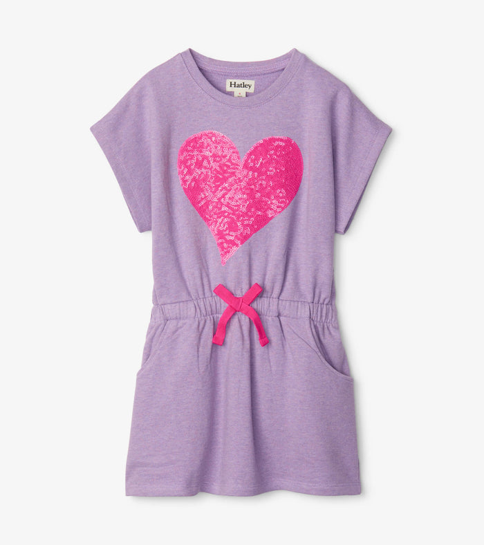 Hatley Pull-On Dress - Amethyst Heart