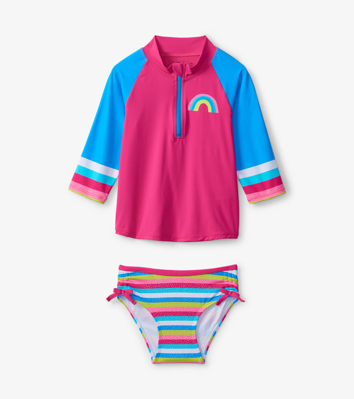 Hatley Rashguard Set - Rainbow Stripe