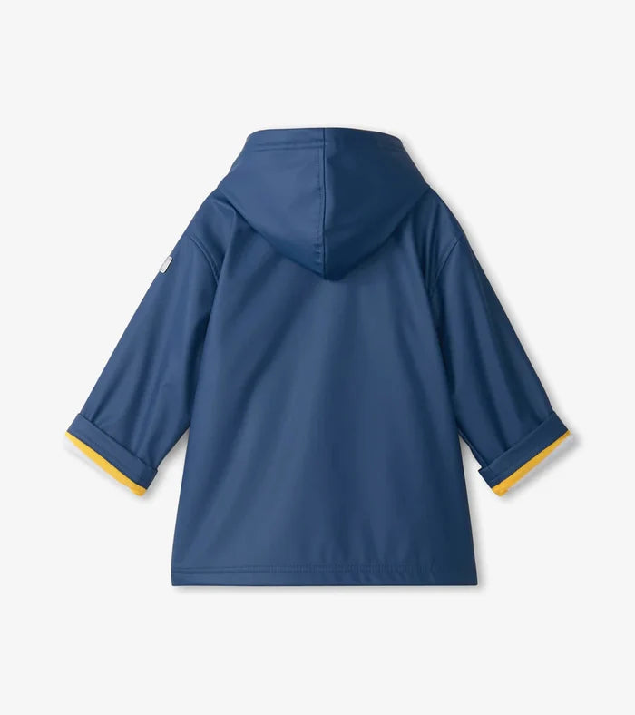 Hatley Zip Up Splash Jacket - Navy and Yellow