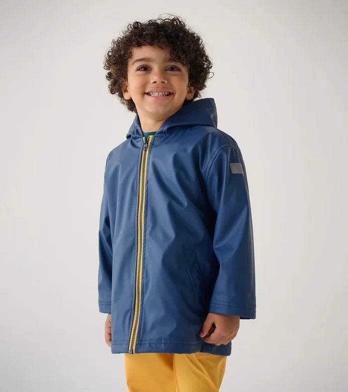 Hatley Zip Up Splash Jacket - Navy and Yellow