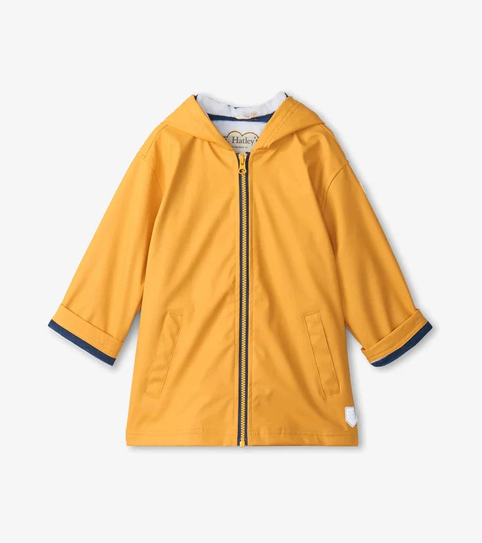 Hatley Zip Up Splash Jacket - Yellow and Navy