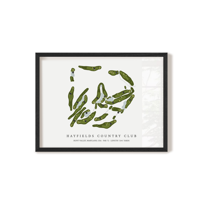 Hayfields Country Club | Golf Course Map | Black Frame