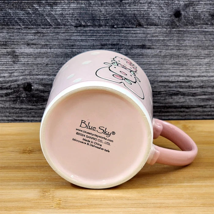 Hello Kitty Coffee Mug Ceramic Elaphure Tea Cup by Blue Sky Embossed 21oz Pink