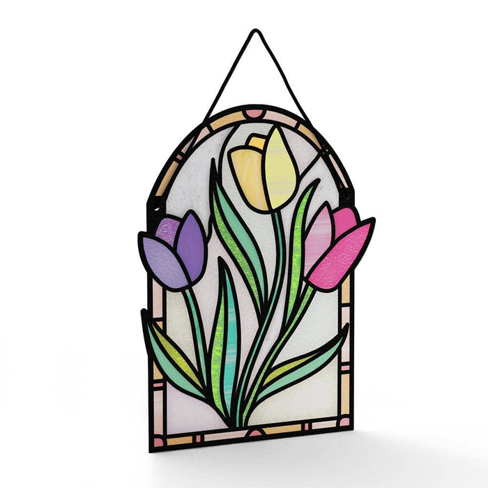 Here for You Tulips Suncatcher Card 5x7"