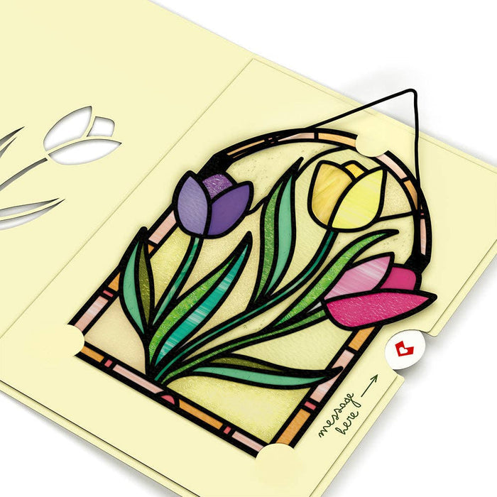 Here for You Tulips Suncatcher Card 5x7"