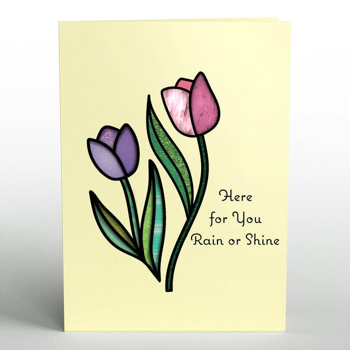 Here for You Tulips Suncatcher Card 5x7"