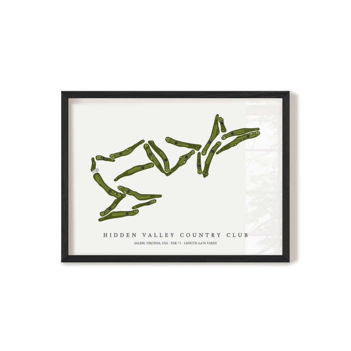 Hidden Valley Country Club | Golf Course Map | Black Frame