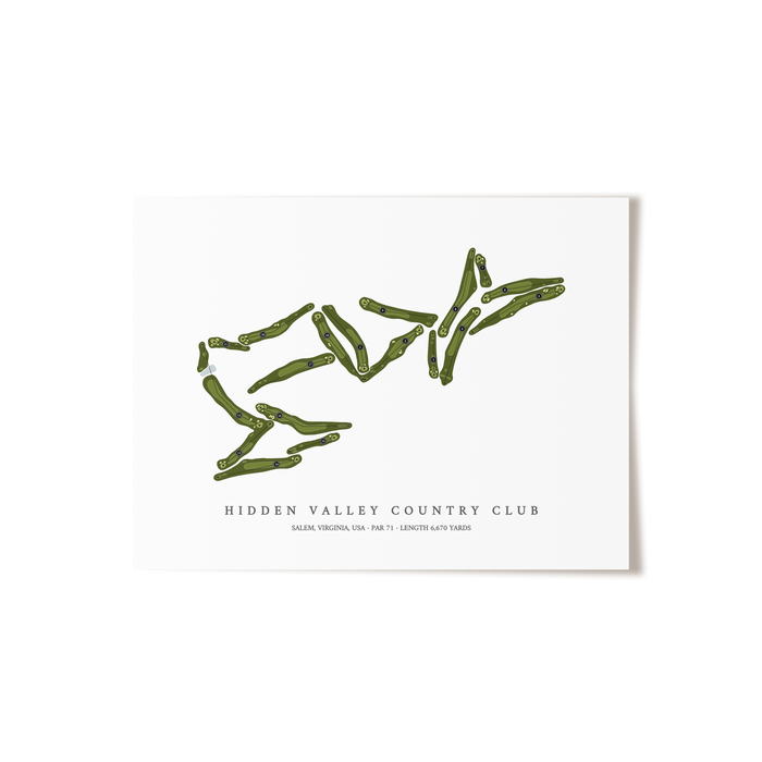 Hidden Valley Country Club | Golf Course Map | Unframed