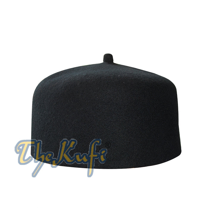 High Quality Black Fine Australian Felt Fez Kufi with Tip