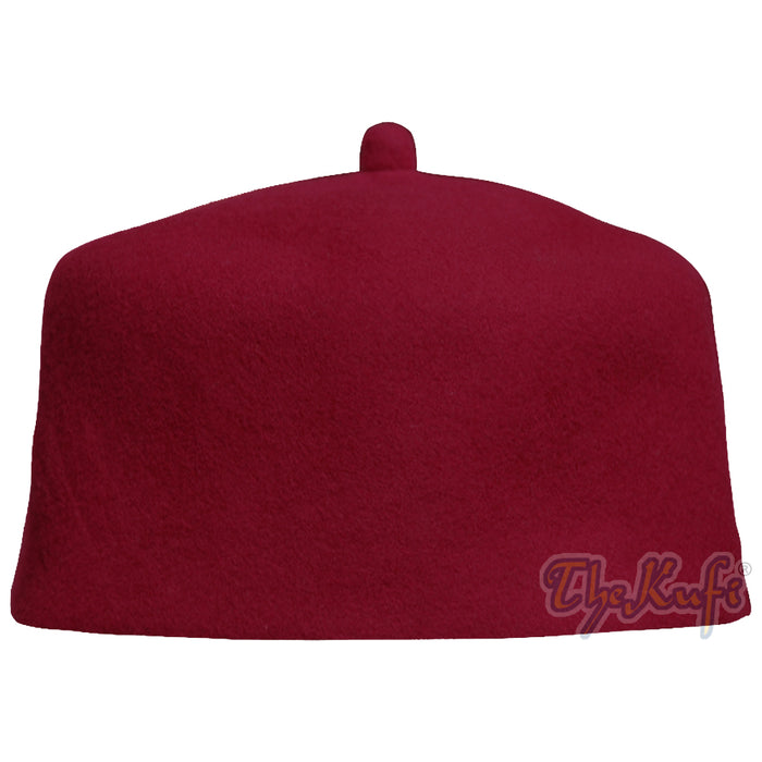 High Quality Maroon Fine Australian Felt Fez Kufi with Tip