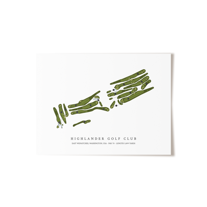 Highlander Golf Club | Golf Course Map | Unframed