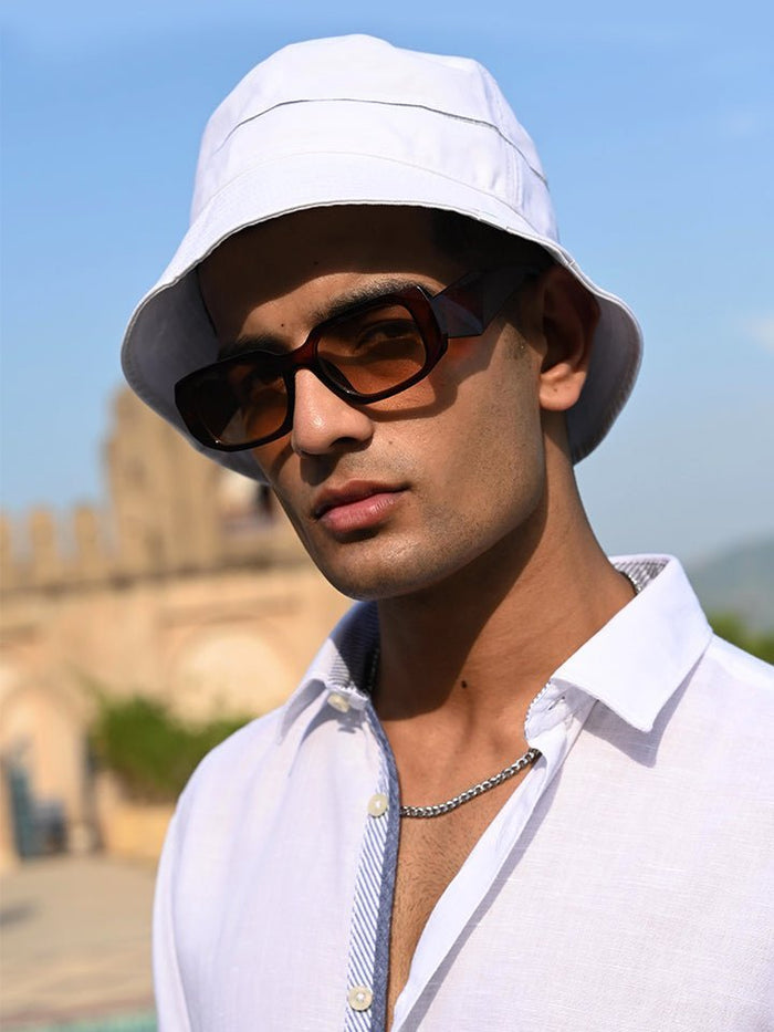 Hiker - White Cotton Twill Bucket Hat
