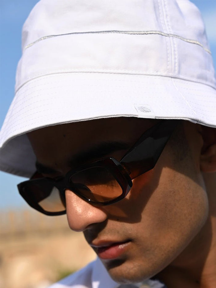 Hiker - White Cotton Twill Bucket Hat