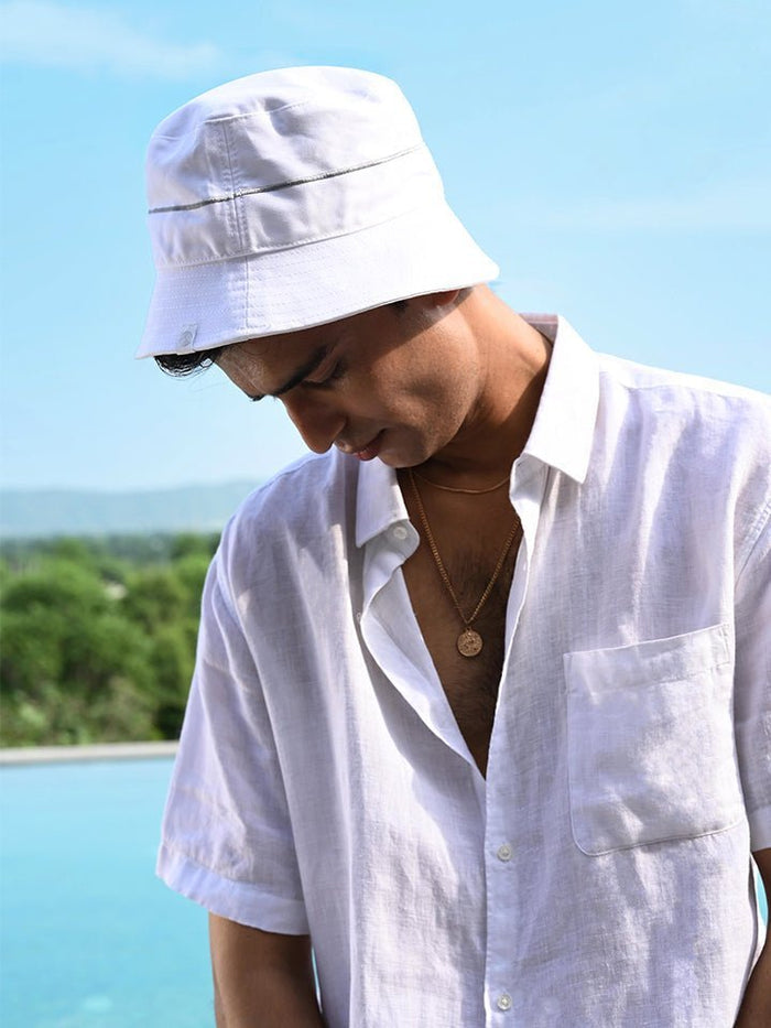 Hiker - White Cotton Twill Bucket Hat