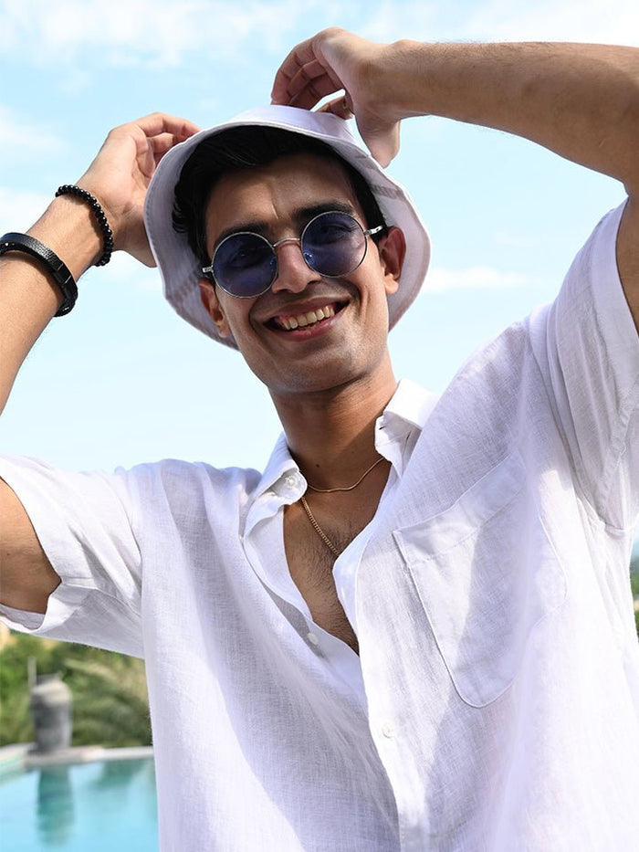 Hiker - White Cotton Twill Bucket Hat