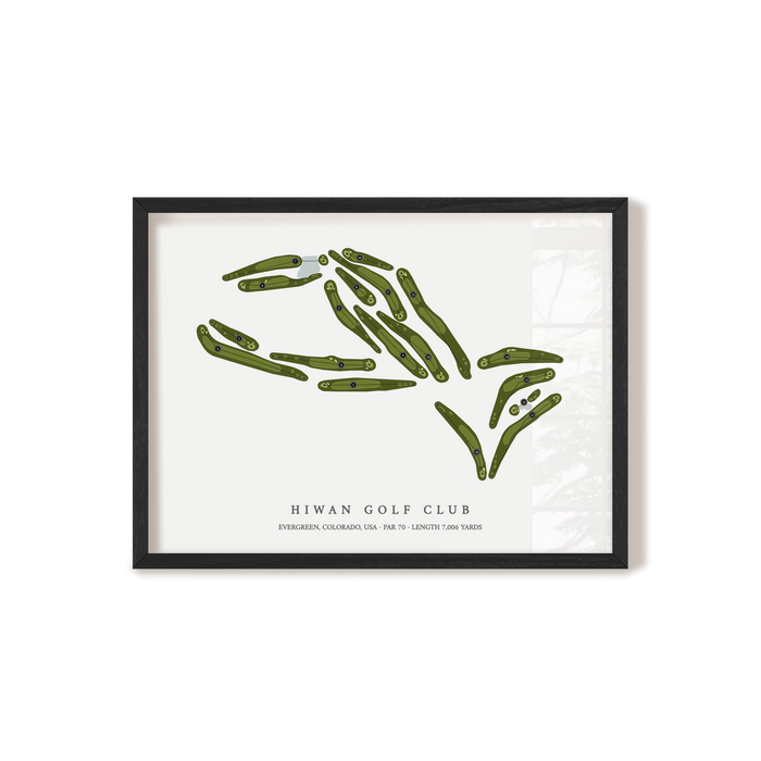 Hiwan Golf Club | Golf Course Map | Black Frame