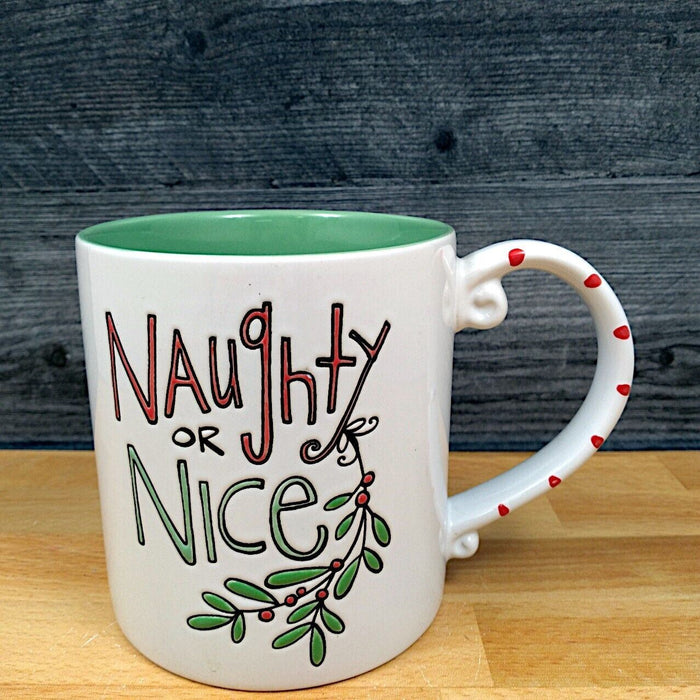 Holiday Coffee Mug Christmas Tea Cup 21oz 621ml Embossed Ceramics Blue Sky
