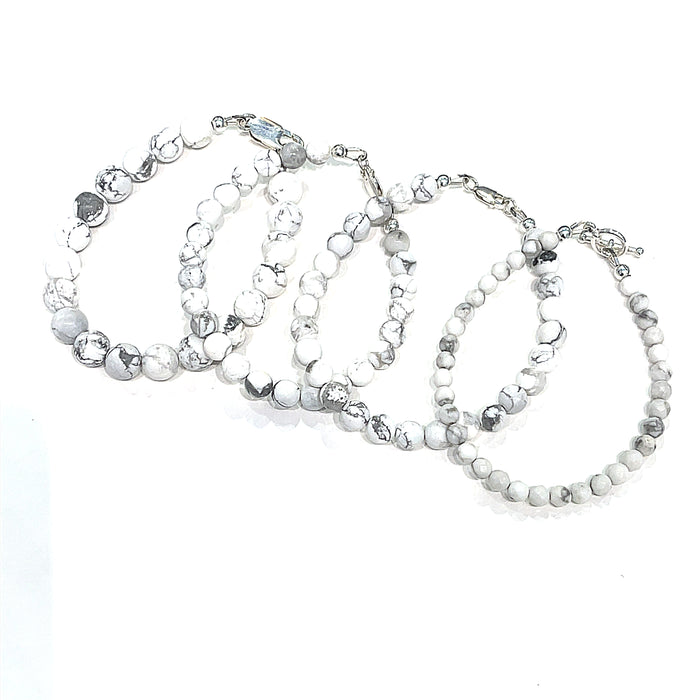 Howlite Gemstone Beaded Bracelet