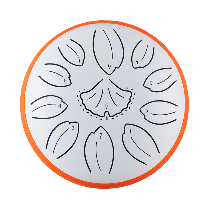 Huashu 11 notes 6" C5 Major Carbon Small Steel Tongue Drum For kids and Beginners - Golden Ginkgobiloba series