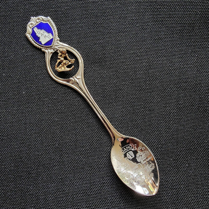 Idaho State Collectible Travel Souvenir Spoon Winter Down Hill Skier Dangler