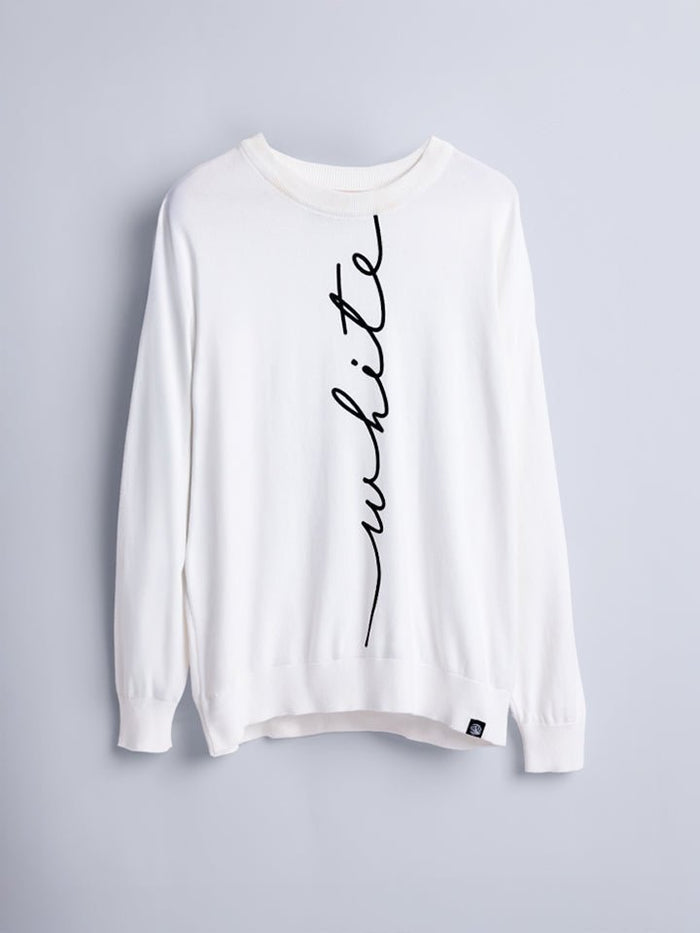 Imprint White Single Jersey Oversized Sweater