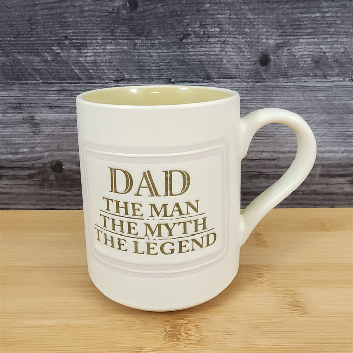 Inspirational Dad Coffee Mug Ceramic Embossed Cup Blue Sky Father's Day Beige