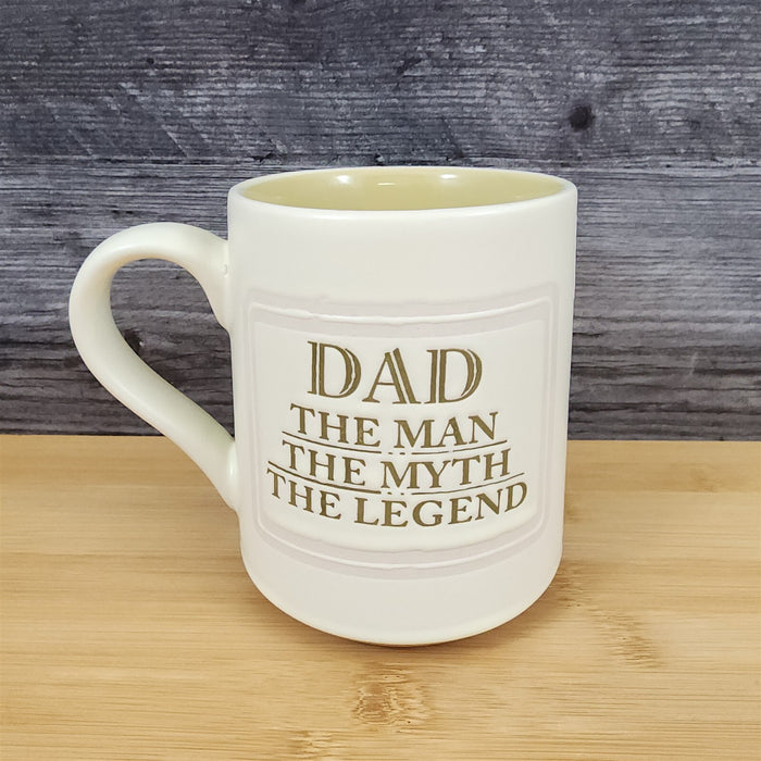 Inspirational Dad Coffee Mug Ceramic Embossed Cup Blue Sky Father's Day Beige