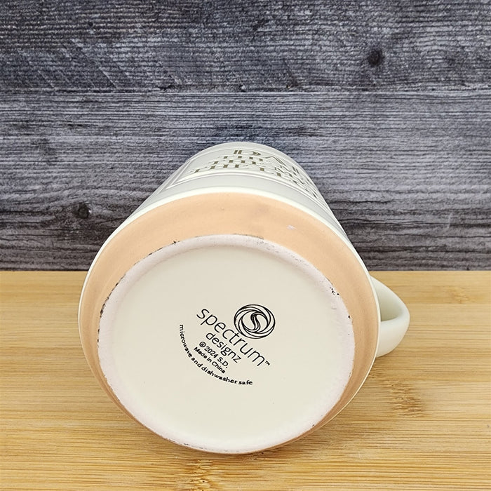 Inspirational Dad Coffee Mug Ceramic Embossed Cup Blue Sky Father's Day Beige