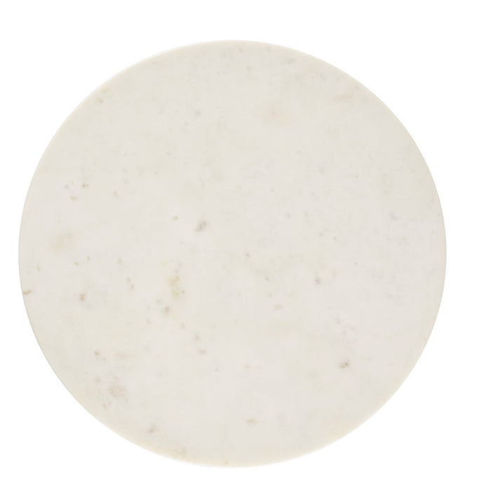 Iron Round Side Table With Marble Top 60cm