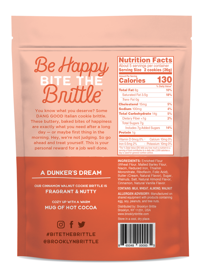 Italian Cookie Brittle – Cinnamon Walnut | Pouch Bag