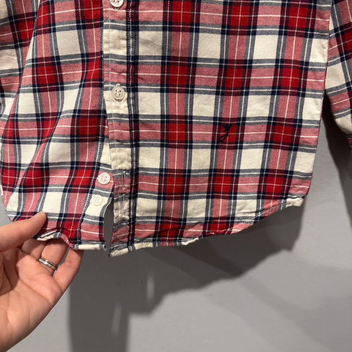 Jacadi / Red white check shirt / 3Y
