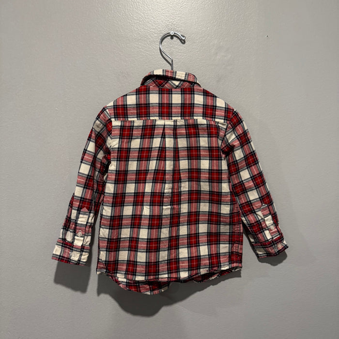 Jacadi / Red white check shirt / 3Y