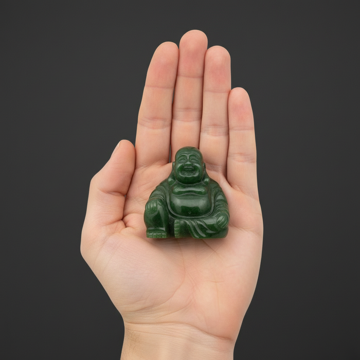 Jade Buddha Laughing God Green Nephrite Figurine