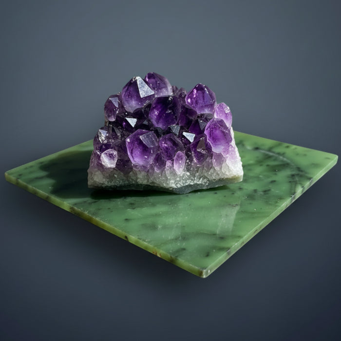 Green square piece of jade