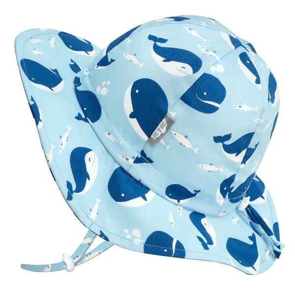 Jan & Jul Cotton Floppy Hat - Blue Whales