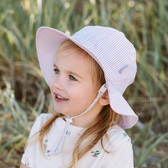Jan & Jul Cotton Floppy Hat - Purple Stripes