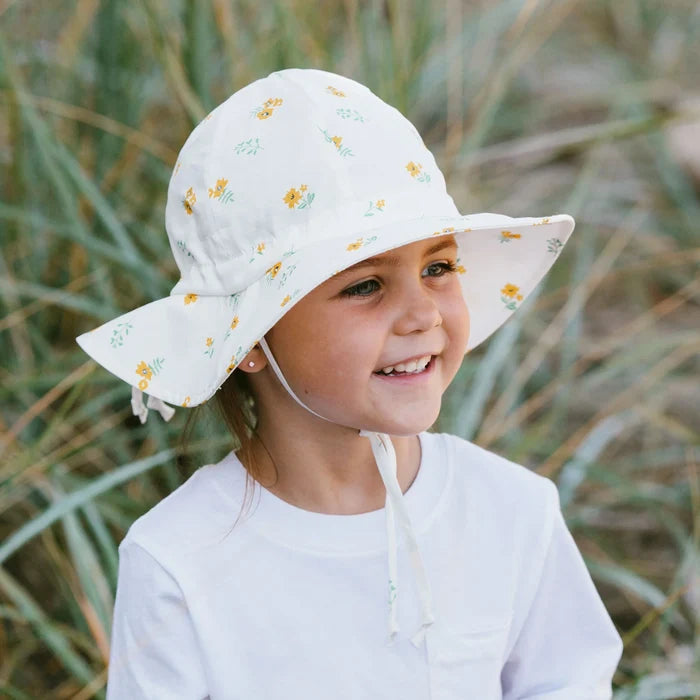 Jan & Jul Cotton Floppy Hat - Yellow Flower