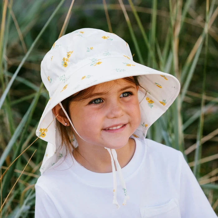 Jan & Jul Gro-With-Me Cotton Xplorer Hat - Yellow Flower
